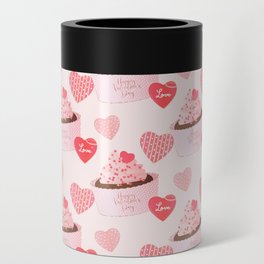 Valentine's Day Cupcakes Pattern Can Cooler