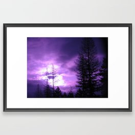 Purple Montana Sunset, Nature, Landscape, Photography Framed Art Print
