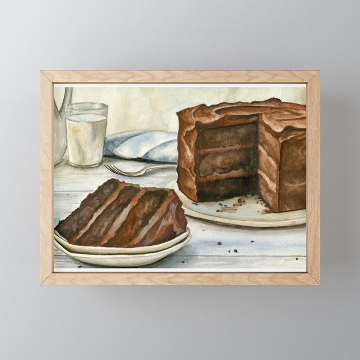 Chocolate Cake Framed Mini Art Print