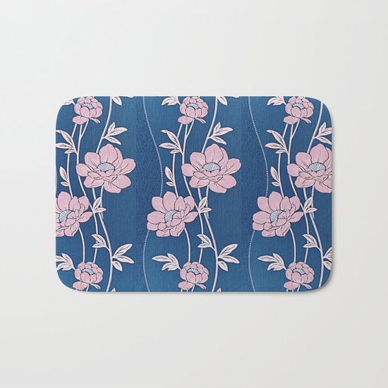 Rose Quartz Flower Garlands Bath Mat