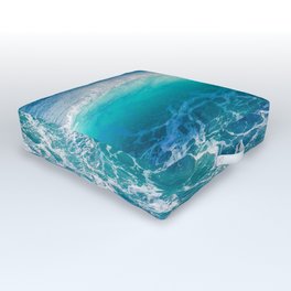 Blue ocean wave Outdoor Floor Cushion