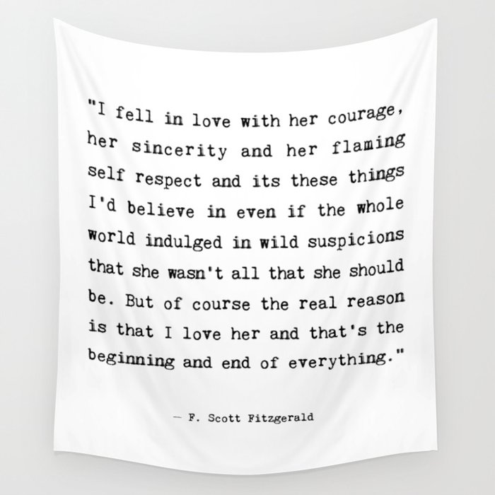 I fell in love...F. Scott Fitzgerald Wall Tapestry
