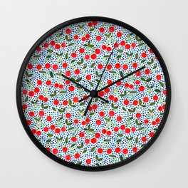 Cherries! by Veronique de Jong Wall Clock