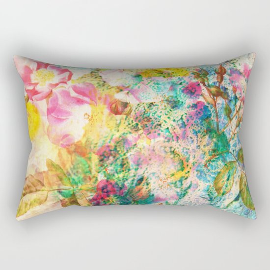 abstract with pink flowers Rectangular Pillow