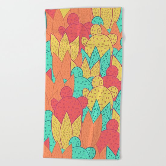Cactus field Beach Towel