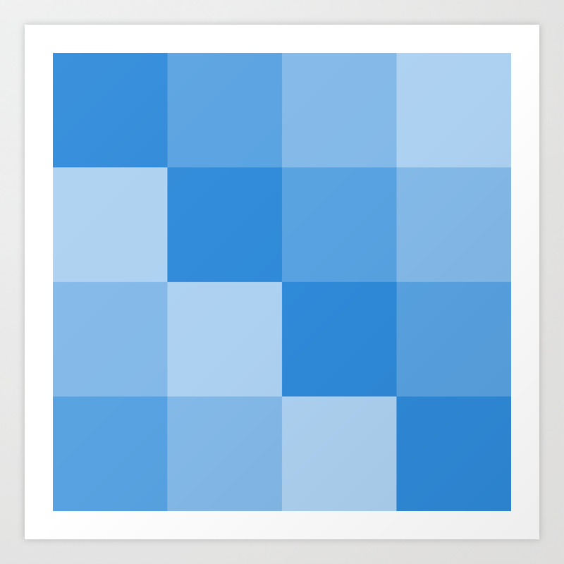 Four Shades Of Light Blue Square Art Print By Shelleyylstart Society6