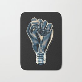 Protest fist light bulb / 3D render of glass light bulb in the form of clenched fist Badematte