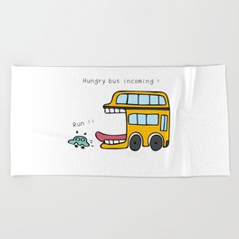 Hungry bus incoming ! Run ! Beach Towel