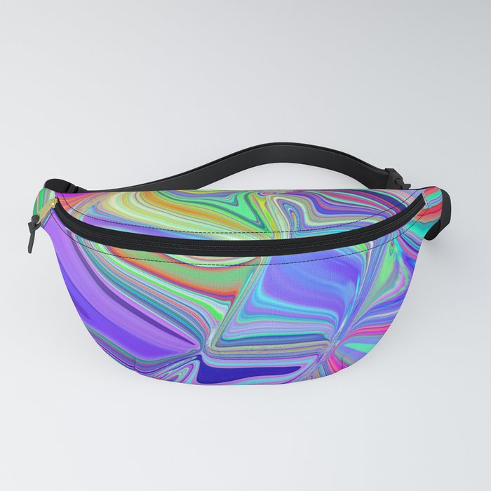 Swirling Rainbow Liquid Marble Abstract Fanny Pack