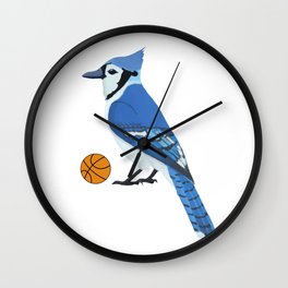 Basketball Blue Jay Wall Clock