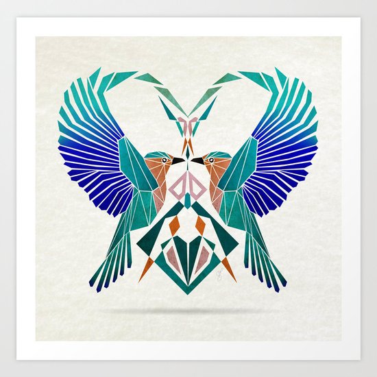 couple of blue birds Art Print