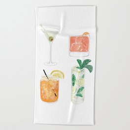 Colorful cocktails Beach Towel