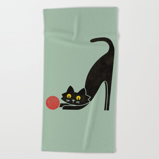 Fitz - the curious cat Beach Towel