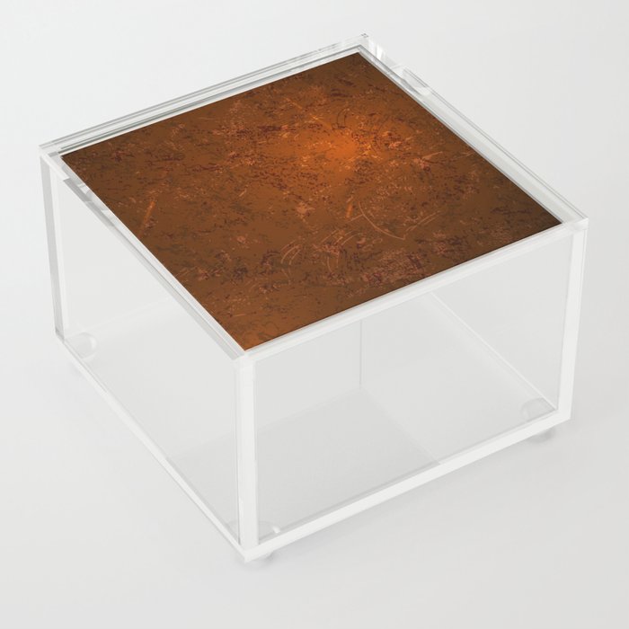 BROWN, TAN, SEPIA, PARCHMENT, OCHRE, ORANGE, GRUNGE. Acrylic Box