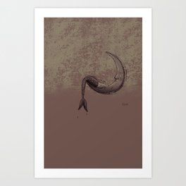 La luna y la sirena Art Print
