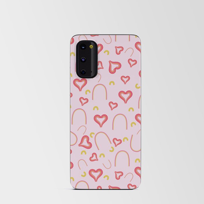 Rainbow Valentine Magic Pattern Pink Android Card Case