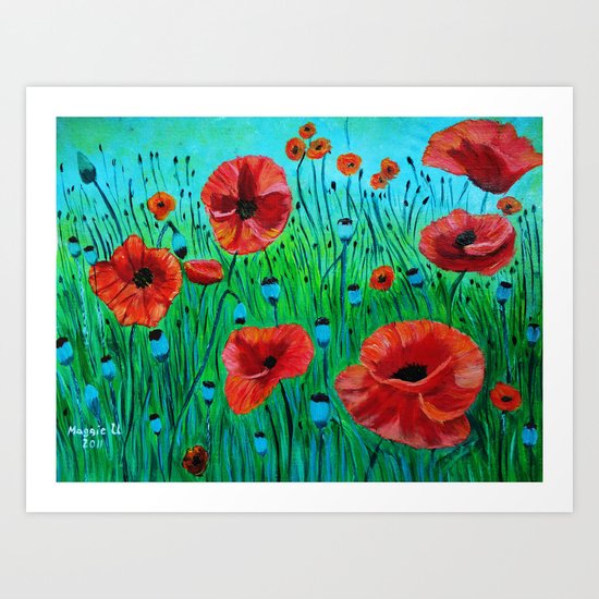 Poppy field Art Print
