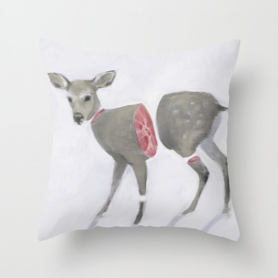 Poor Bambi Throw Pillow