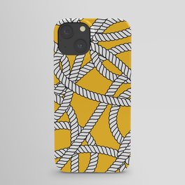 Nautical Yellow Rope Pattern Repeat iPhone Case