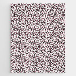 Leopard Animal Print - Pink Black White Jigsaw Puzzle