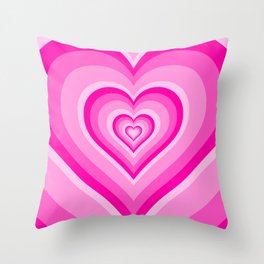 Pink Love Heart Throw Pillow