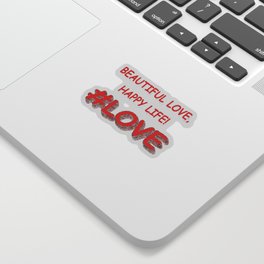 Cute Expression Design "BEAUTIFUL LOVE". Buy Now Sticker