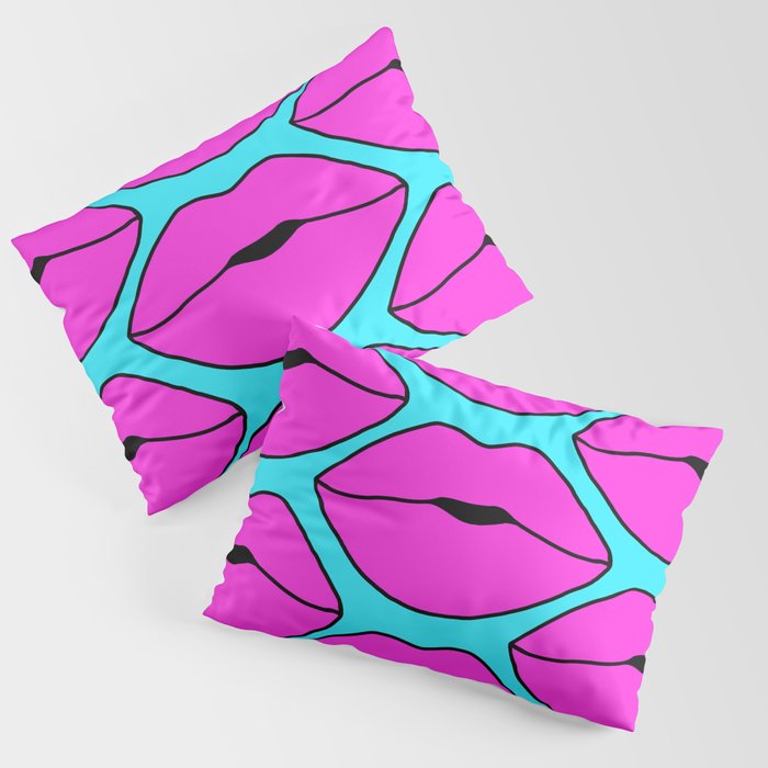 Hot Pink Close up Lips Pillow Sham