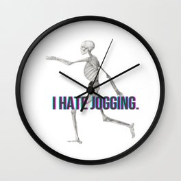 I Hate Jogging Skeleton Sticker  Wall Clock