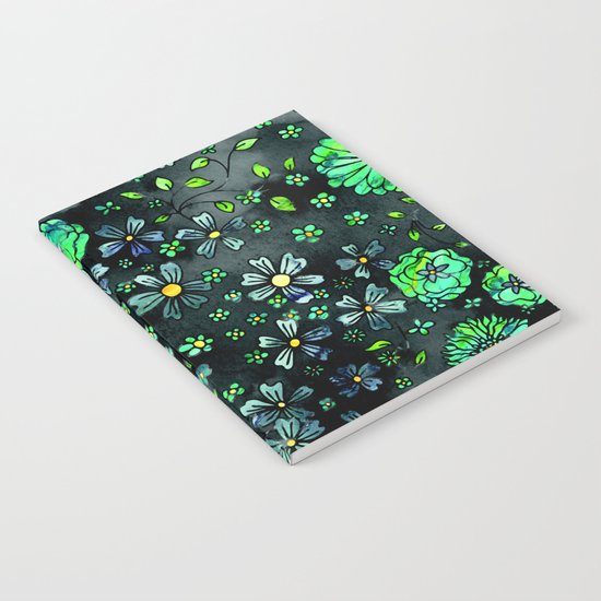 Green Small Flowers Notebook