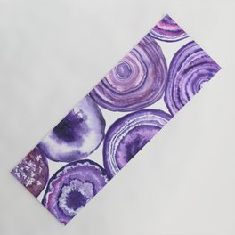 Purple agate pattern watercolor Yoga Mat