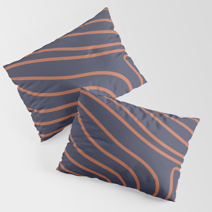 Orange curved stripes in retro style Pillow Sham