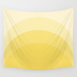 Four Shades of Yellow Curved Wall Tapestry