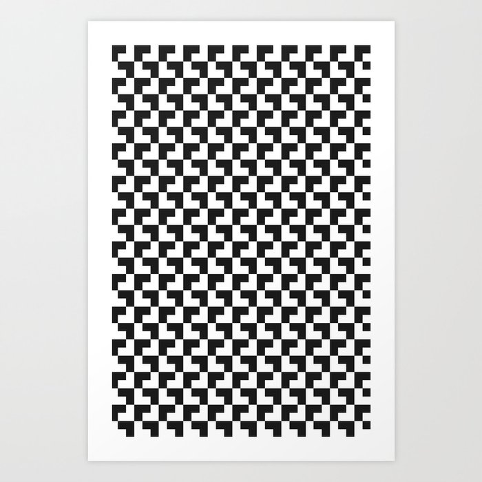 Black and White Tessellation Pattern - Graphic Design Art Print