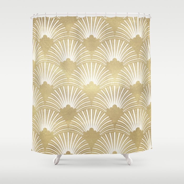 Gold Foil Look Art Deco Pattern Shower Curtain By Artonwear Society6 Gold Foil Look Art Deco Pattern Shower Curtain