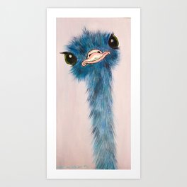 Blue Ostrich Art Print