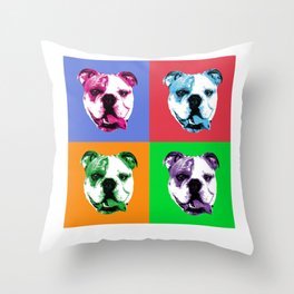 Pop Art English Bulldog Throw Pillow