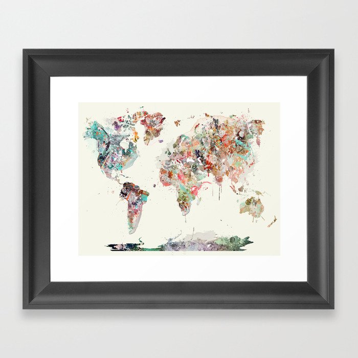 world map Framed Art Print