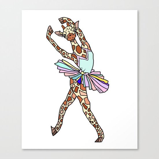 Giraffe Ballerina Tutu Canvas Print