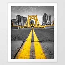 Pittsburgh Bridge City Skyline Fine Art Print Art Print