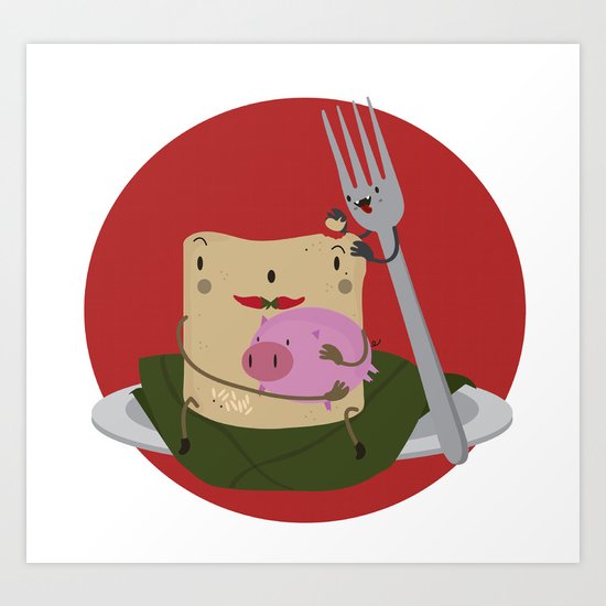 Tamal con cerdo Art Print