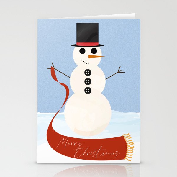 Snowman With Ornaments Stationery Cards