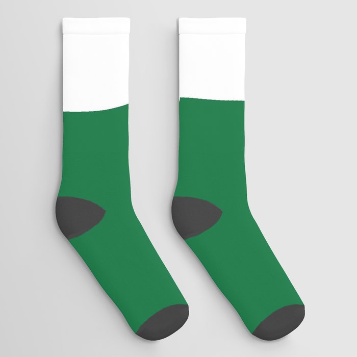 5 (White & Olive Number) Socks