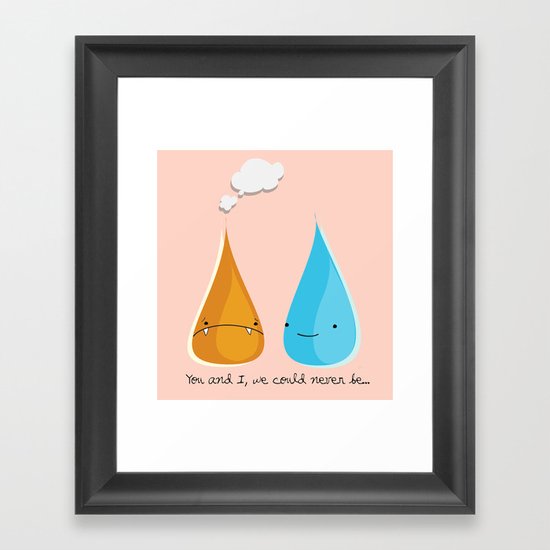 Water and Fire- A Tragic Love Affair Framed Art Print