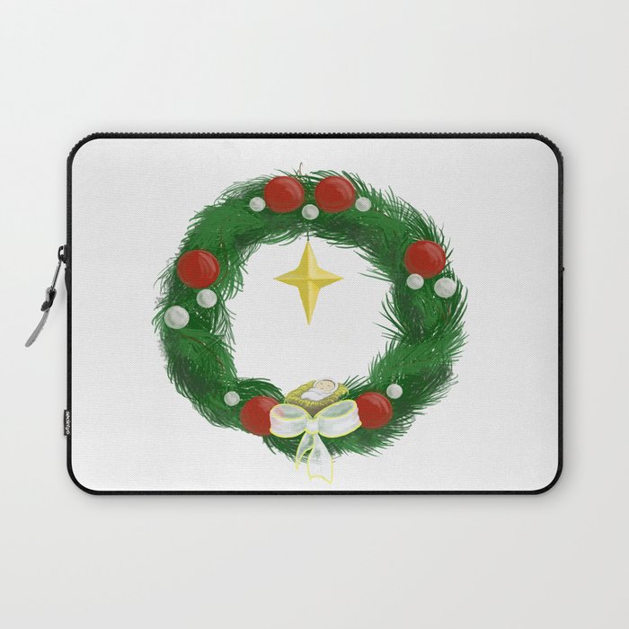 Pine Christmas Wreath Laptop Sleeve