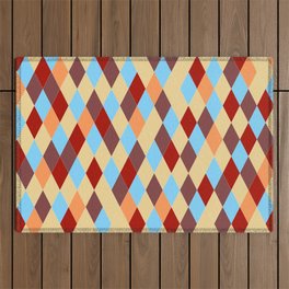 Vintage geometric rhombus pattern Outdoor Rug