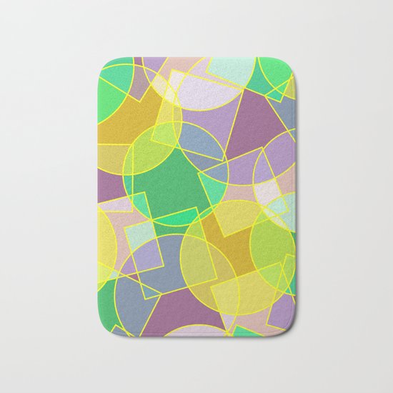 Colorful abstract geometric pattern Bath Mat