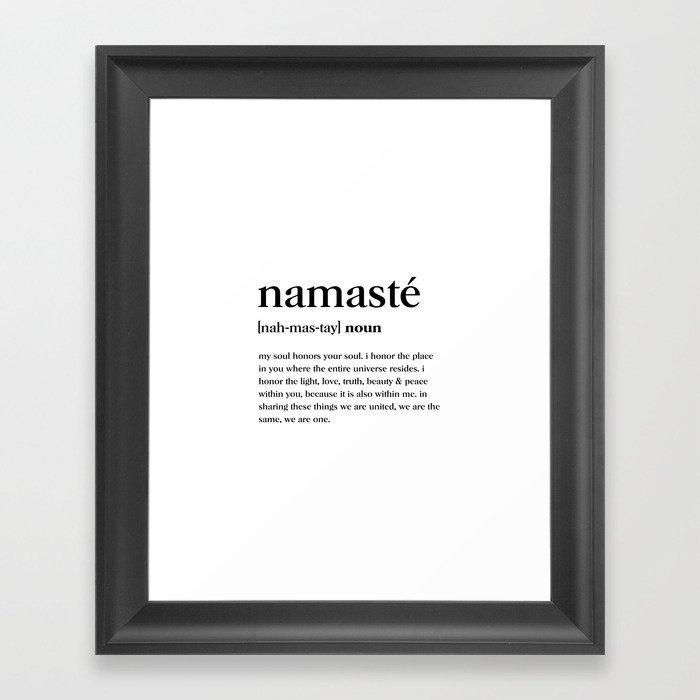 Namasté Definition Framed Art Print