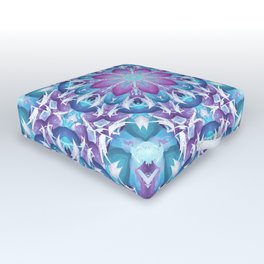 Radiate Love Mandala Outdoor Floor Cushion | Mandala, Bluemandala, Graphicdesign, Purplemandala, Blue, Lightblue, Purple, Turquoise, White, Boho 