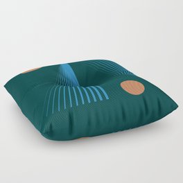 Abstraction_NEW_SUNSHINE_LINE_BLUE_GREEN_LOVE_POP_ART_0619A Floor Pillow