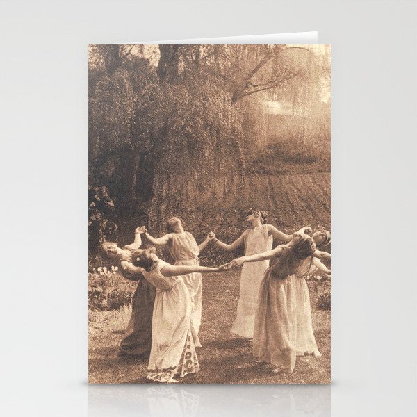 Circle Of Witches Vintage Women Dancing Stationery Cards